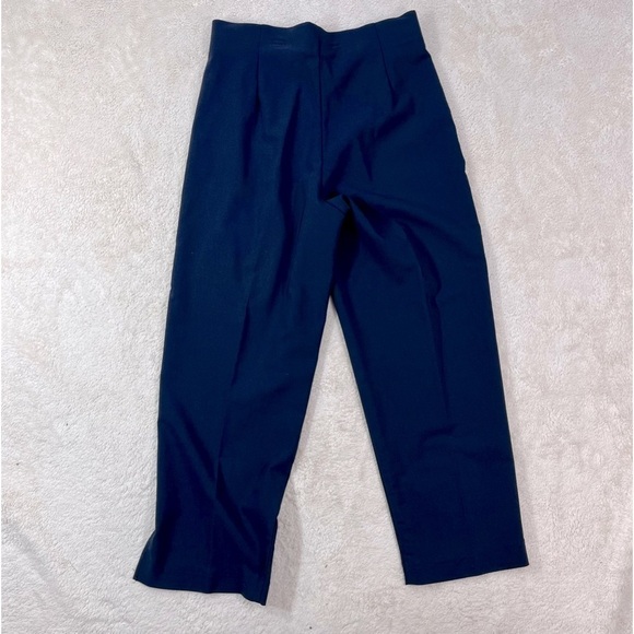 WILDLIFE New York Navy Blue Tailored Cropped Ankle Pants with side zipper - Picture 1 of 9